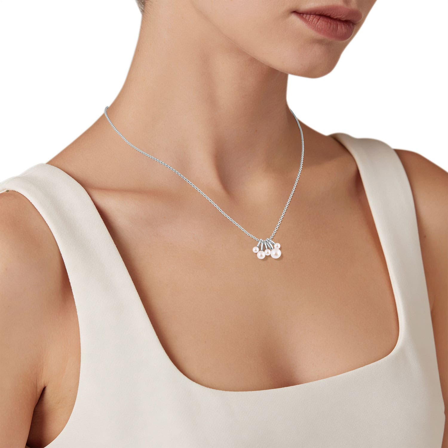 5mm AAA Akoya Pearl Charm Pendant in White Gold - body_view 3