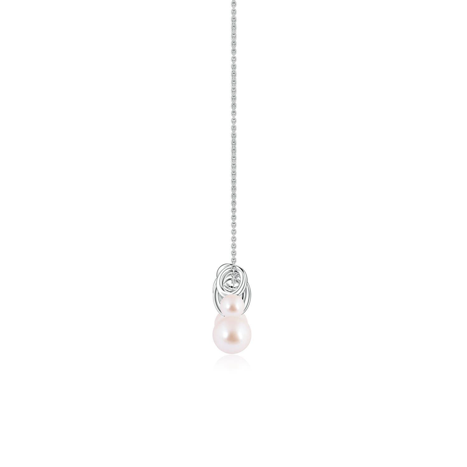8mm AAA Akoya Pearl Charm Pendant in White Gold