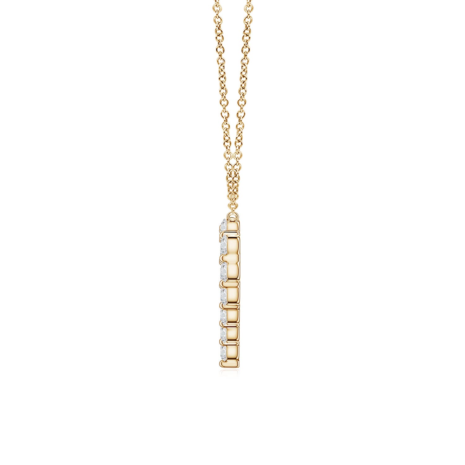 1.8mm HSI2 Single Prong-Set Diamond Open Heart Pendant in 18K Yellow Gold