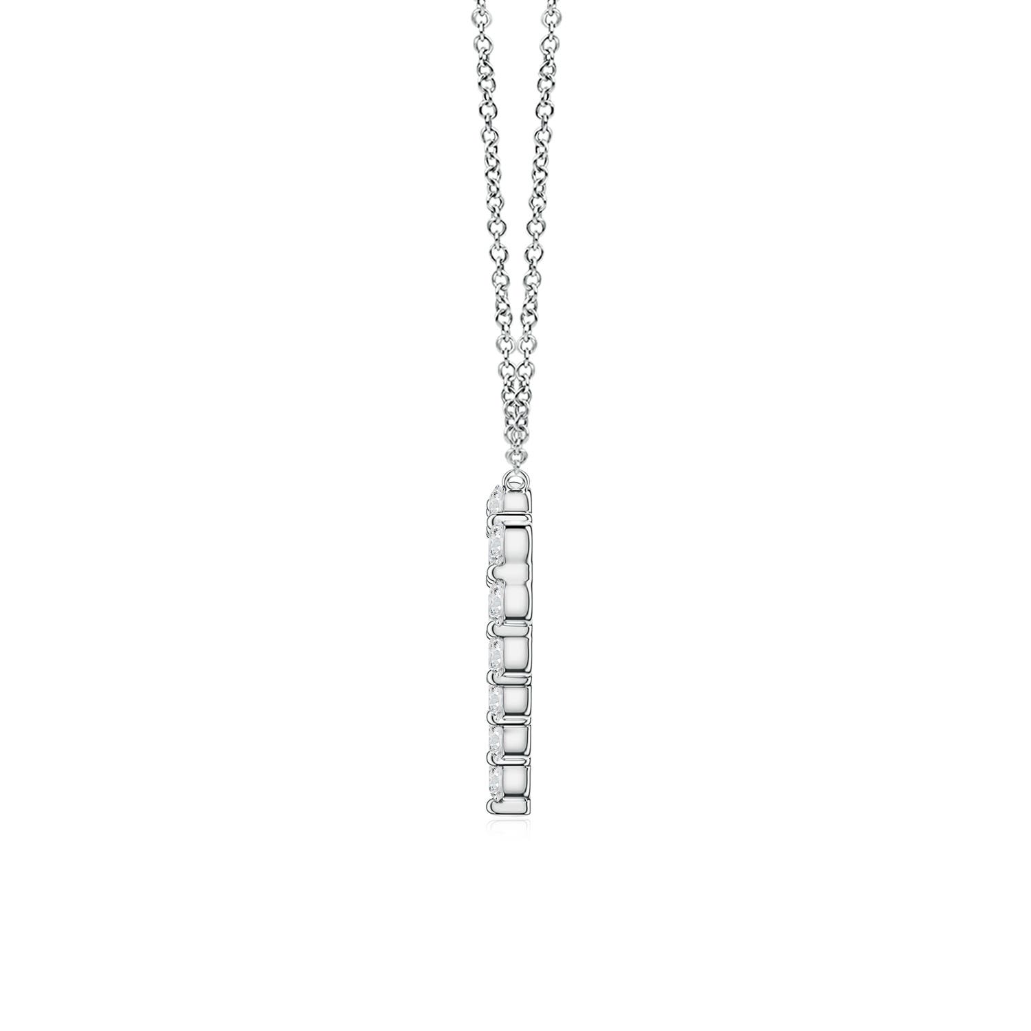1.8mm HSI2 Single Prong-Set Diamond Open Heart Pendant in P950 Platinum