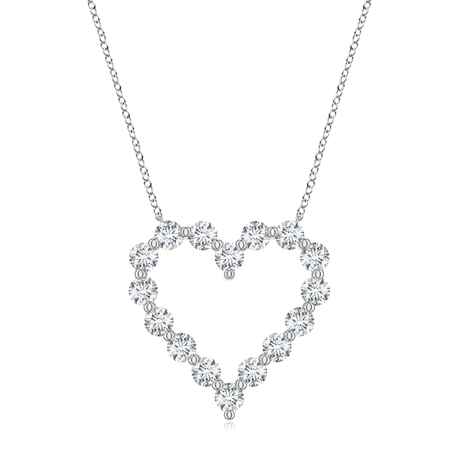 2.5mm GVS2 Single Prong-Set Diamond Open Heart Pendant in P950 Platinum