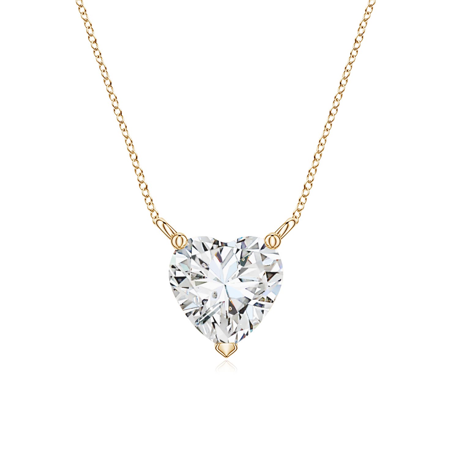 6mm HSI2 Heart Diamond Solitaire Pendant in Yellow Gold