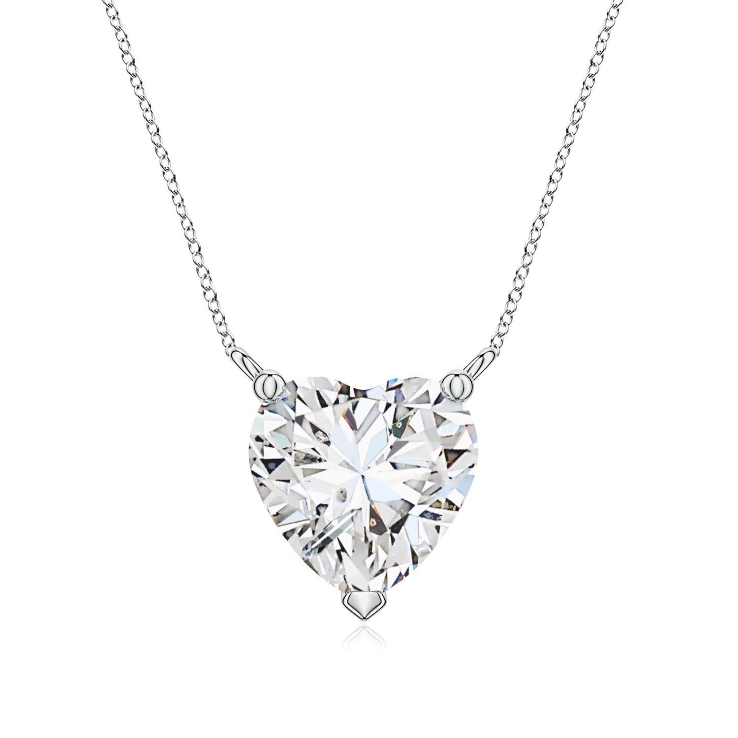 7.5mm HSI2 Heart Diamond Solitaire Pendant in P950 Platinum