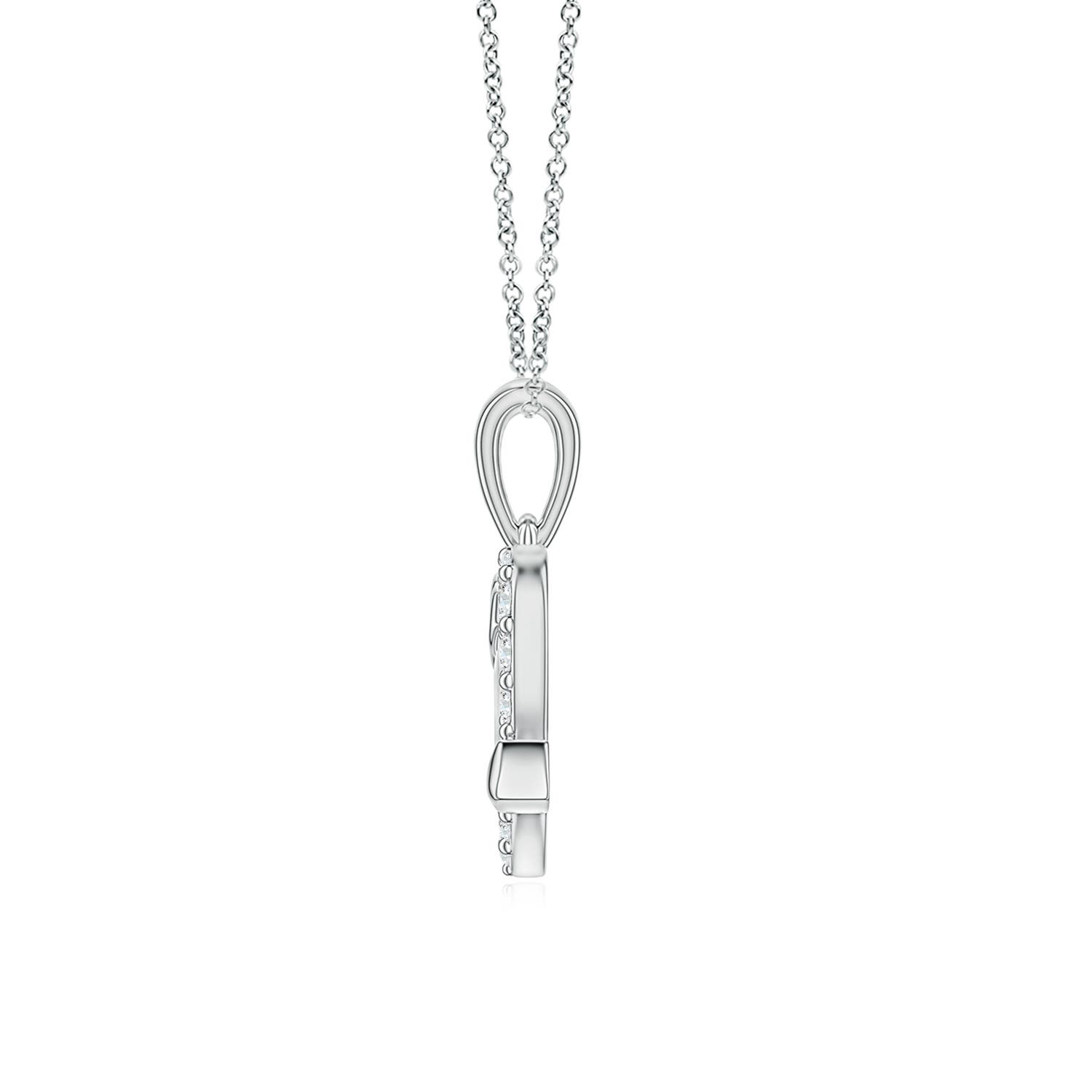 1.2mm GVS2 Diamond Heart and Arrow Pendant in White Gold