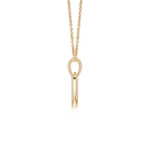 0.8mm GVS2 Diamond Open Heart Pendant in 18K Yellow Gold