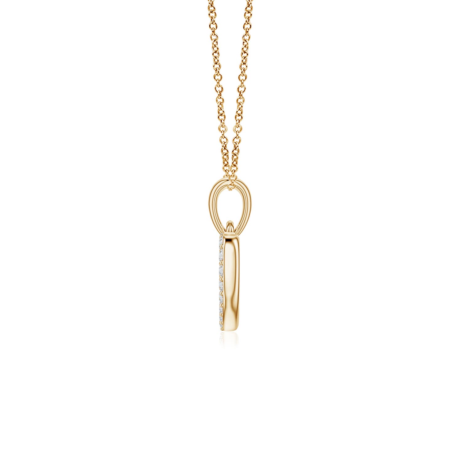 0.8mm HSI2 Diamond Open Heart Pendant in 18K Yellow Gold