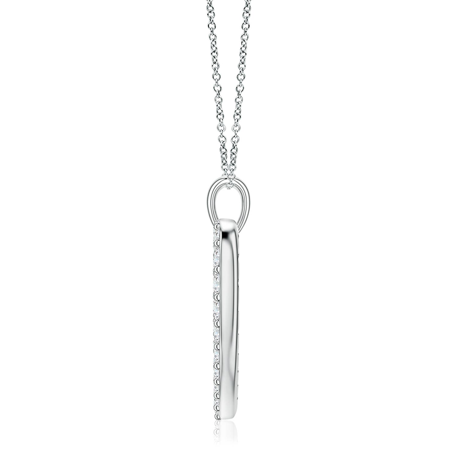 1.2mm GVS2 Diamond Open Heart Pendant in White Gold