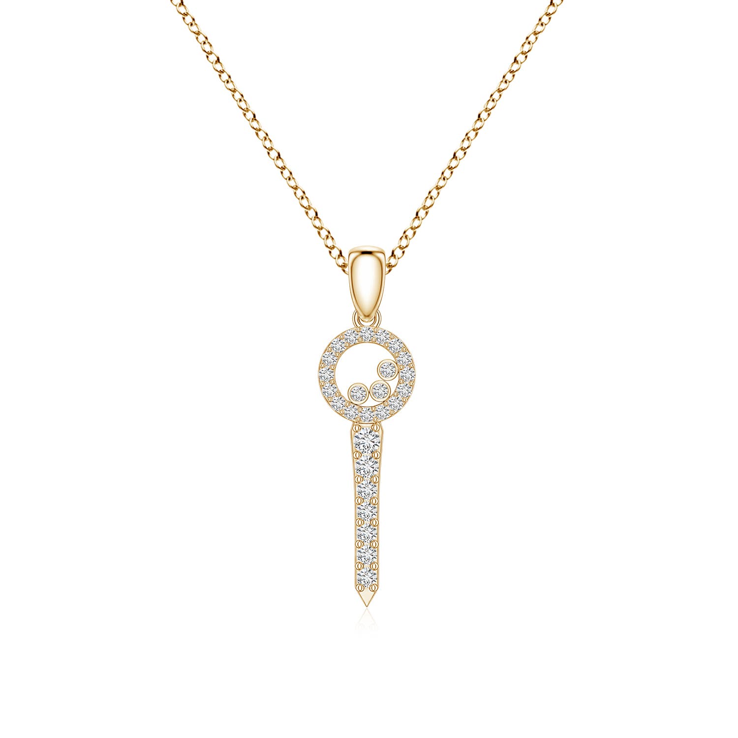 1.7mm HSI2 Diamond Golf-Inspired Charm Pendant in Yellow Gold