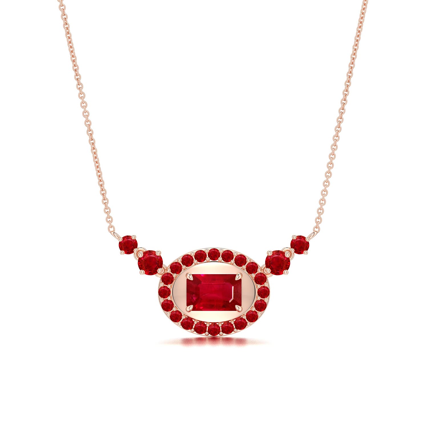 Emerald Cut Ruby Fashion Necklaces & Pendants