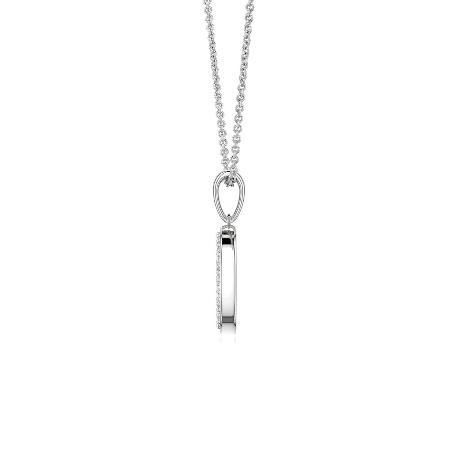 1.3mm GVS2 Diamond Open Circle Eternity Pendant in S999 Silver