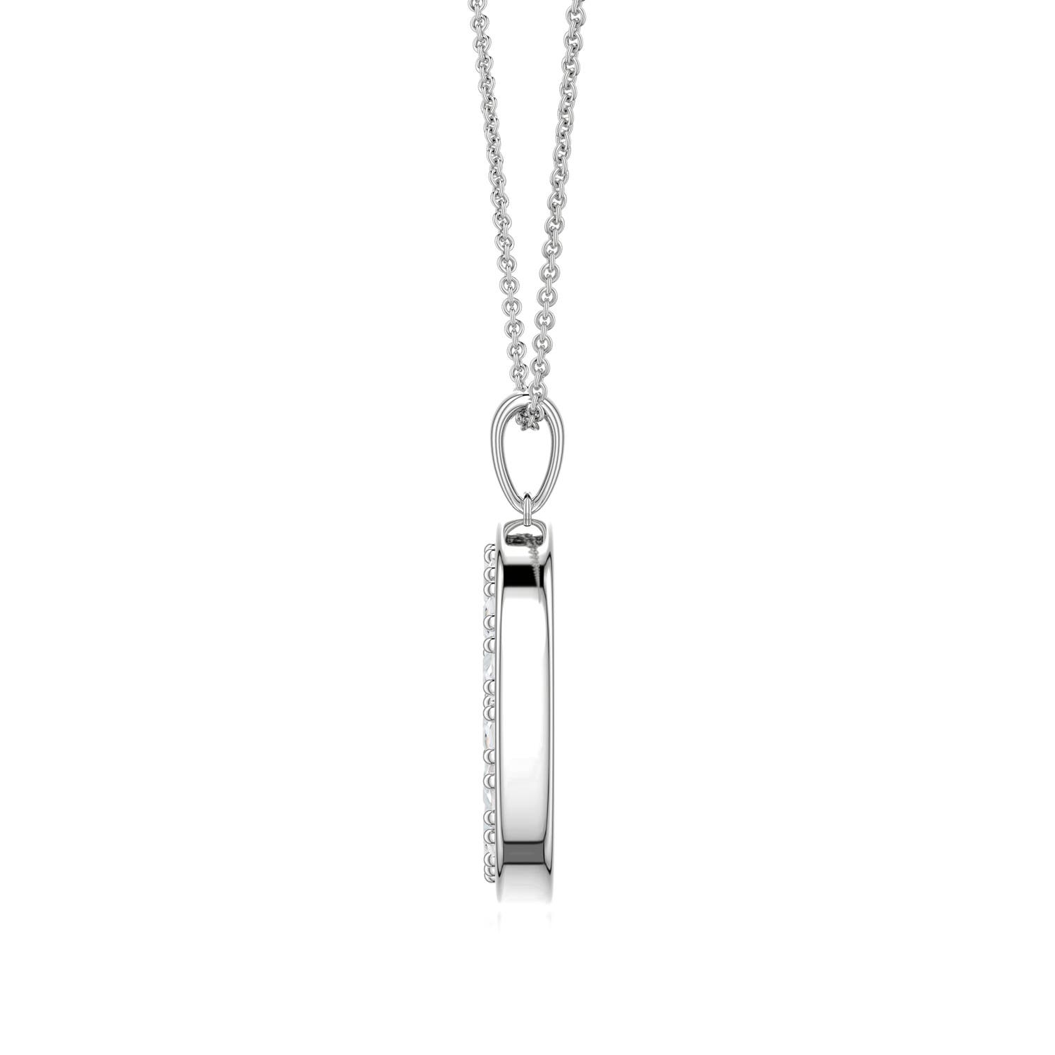 2mm HSI2 Diamond Open Circle Eternity Pendant in White Gold
