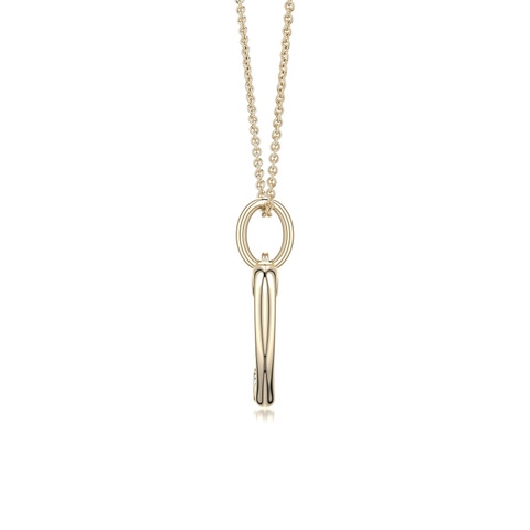 2.5mm GVS2 Offset Diamond Open Heart Pendant in 18K Yellow Gold