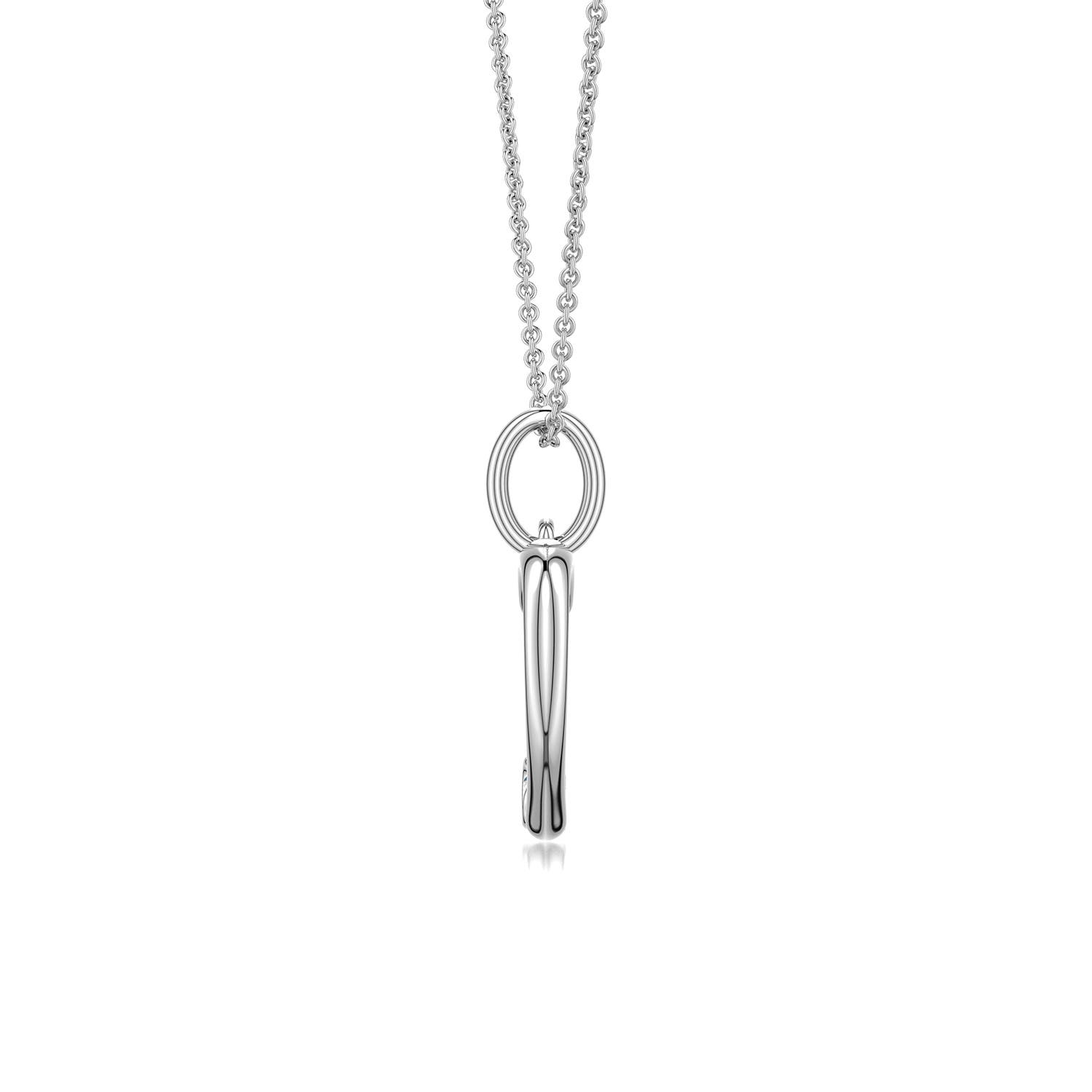 2.5mm GVS2 Offset Diamond Open Heart Pendant in P950 Platinum