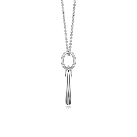2.5mm HSI2 Offset Diamond Open Heart Pendant in 18K White Gold