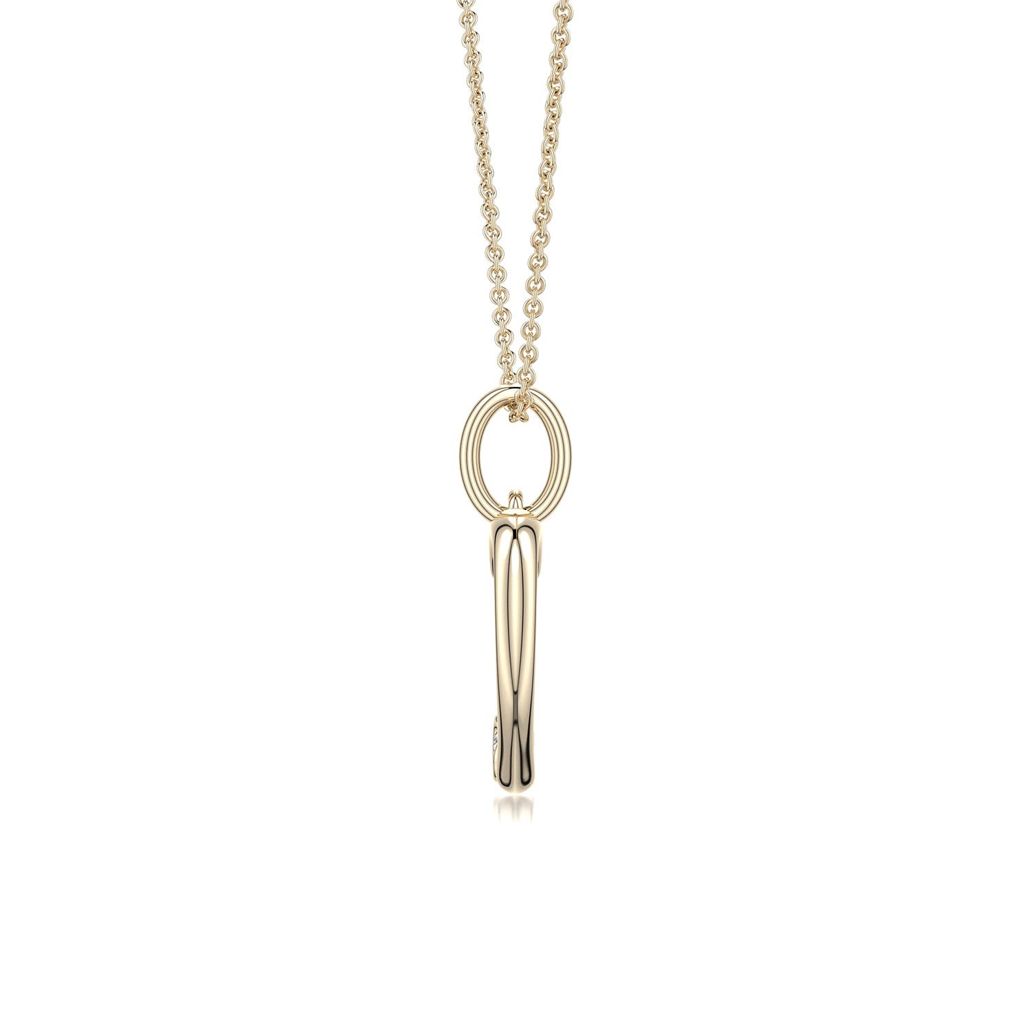 2.5mm HSI2 Offset Diamond Open Heart Pendant in 18K Yellow Gold