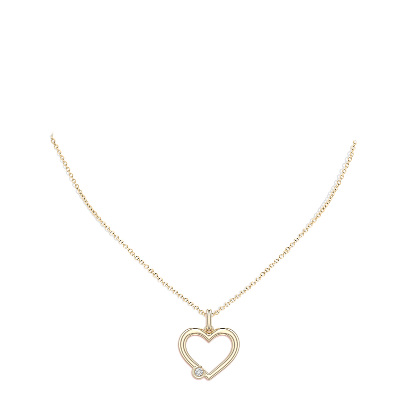 Offset Diamond Open Heart Pendant