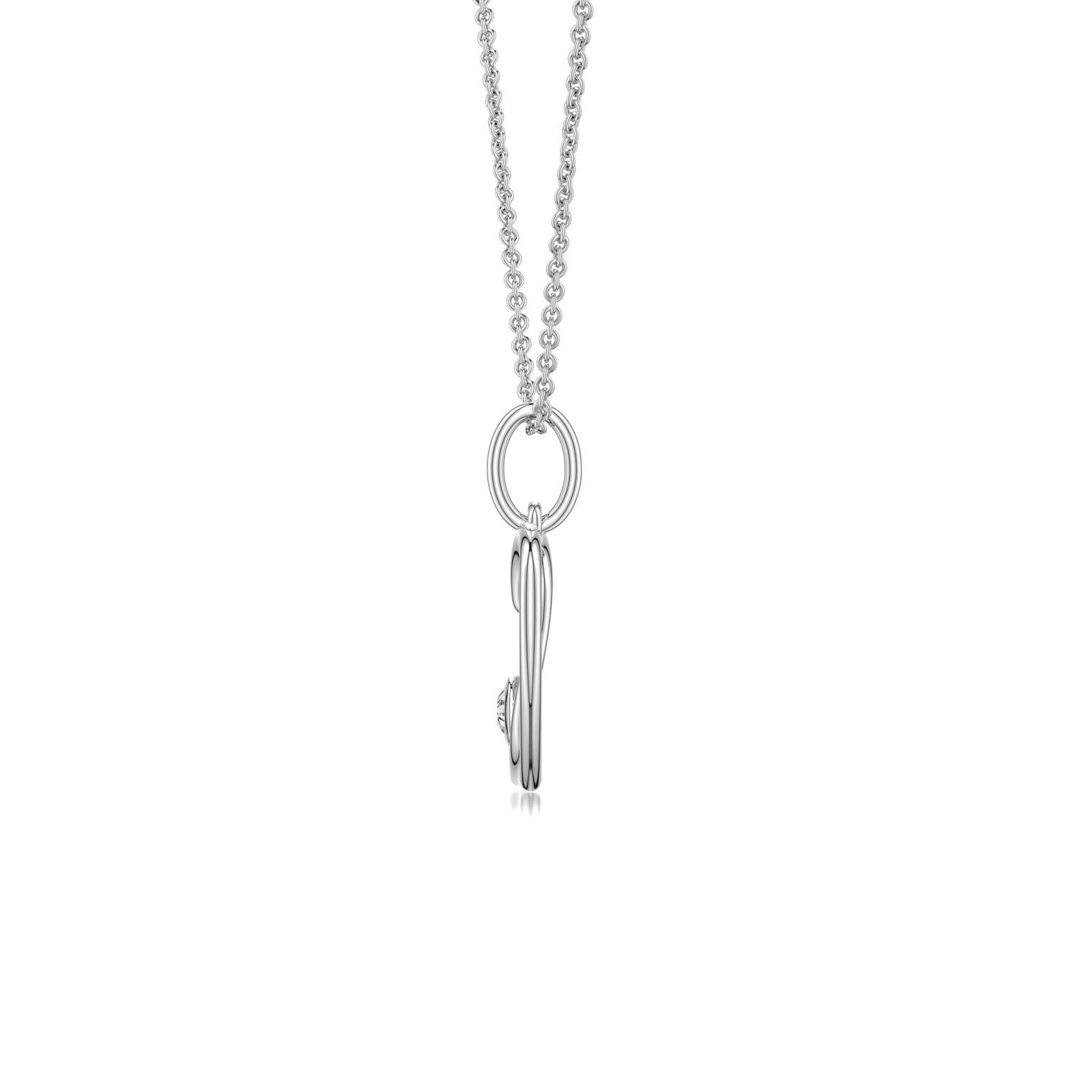 2.5mm HSI2 Diamond Asymmetrical Open Heart Pendant in 18K White Gold
