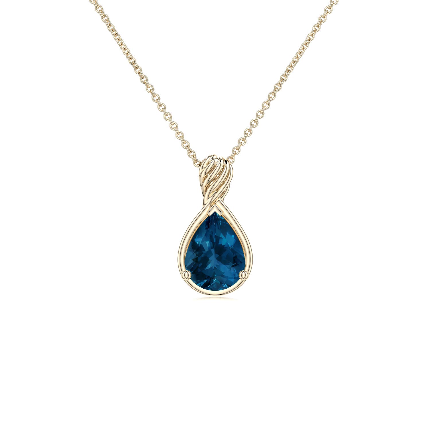 Infinity Pear London Blue Topaz Necklaces & Pendants