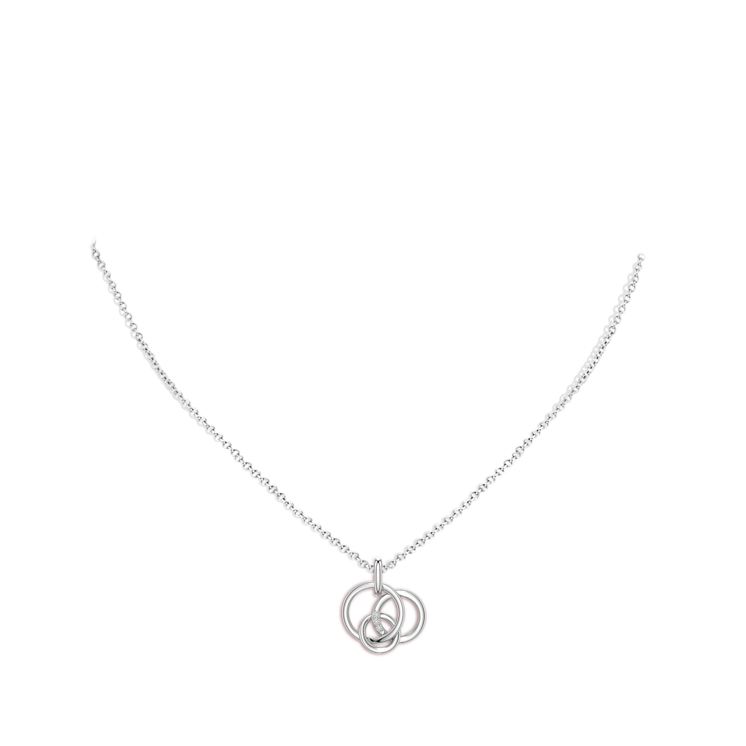 Diamond Interlocking Triple Circle Pendant