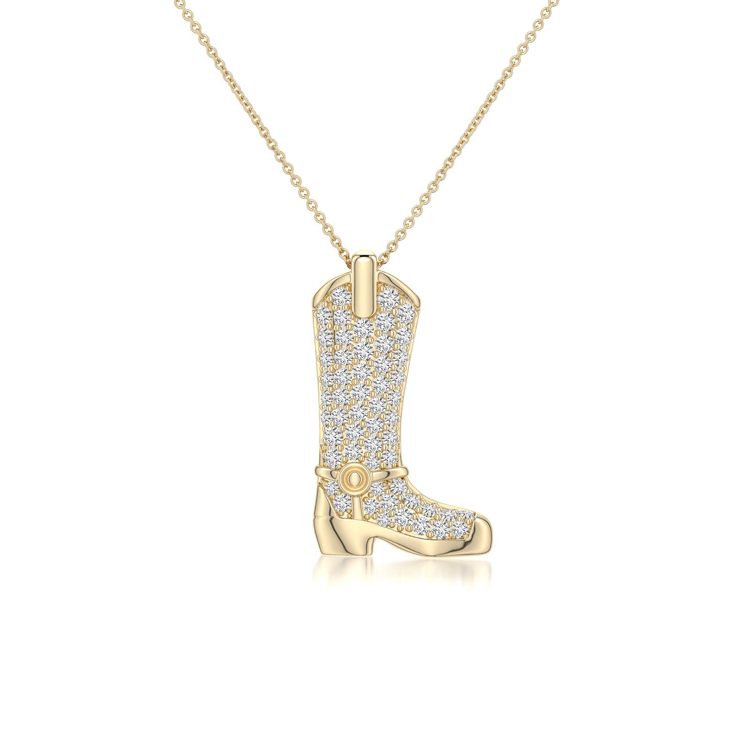 1.5mm HSI2 Equestria Hunt Boot Pendant in Yellow Gold - main