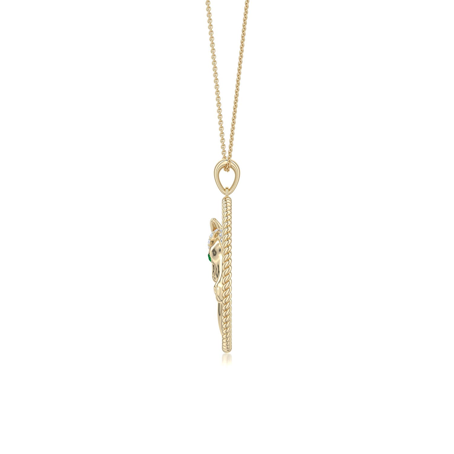 1.5mm AAA Equestria Rope Frame Horse Pendant in Yellow Gold - side 1