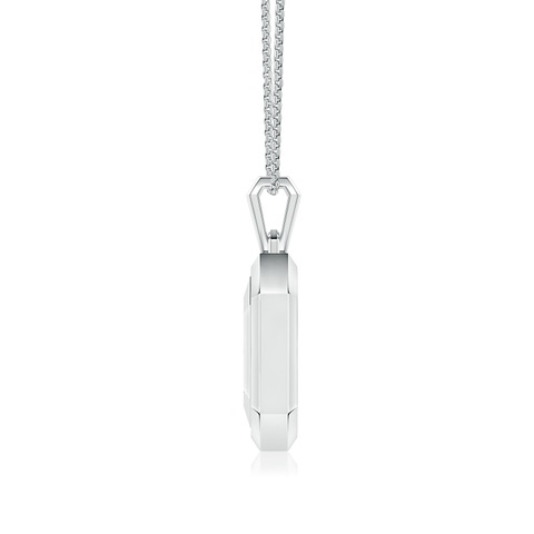 3.2mm HSI2 Pavé-Set Diamond Men’s Octagon Medallion Pendant With Chain in White Gold