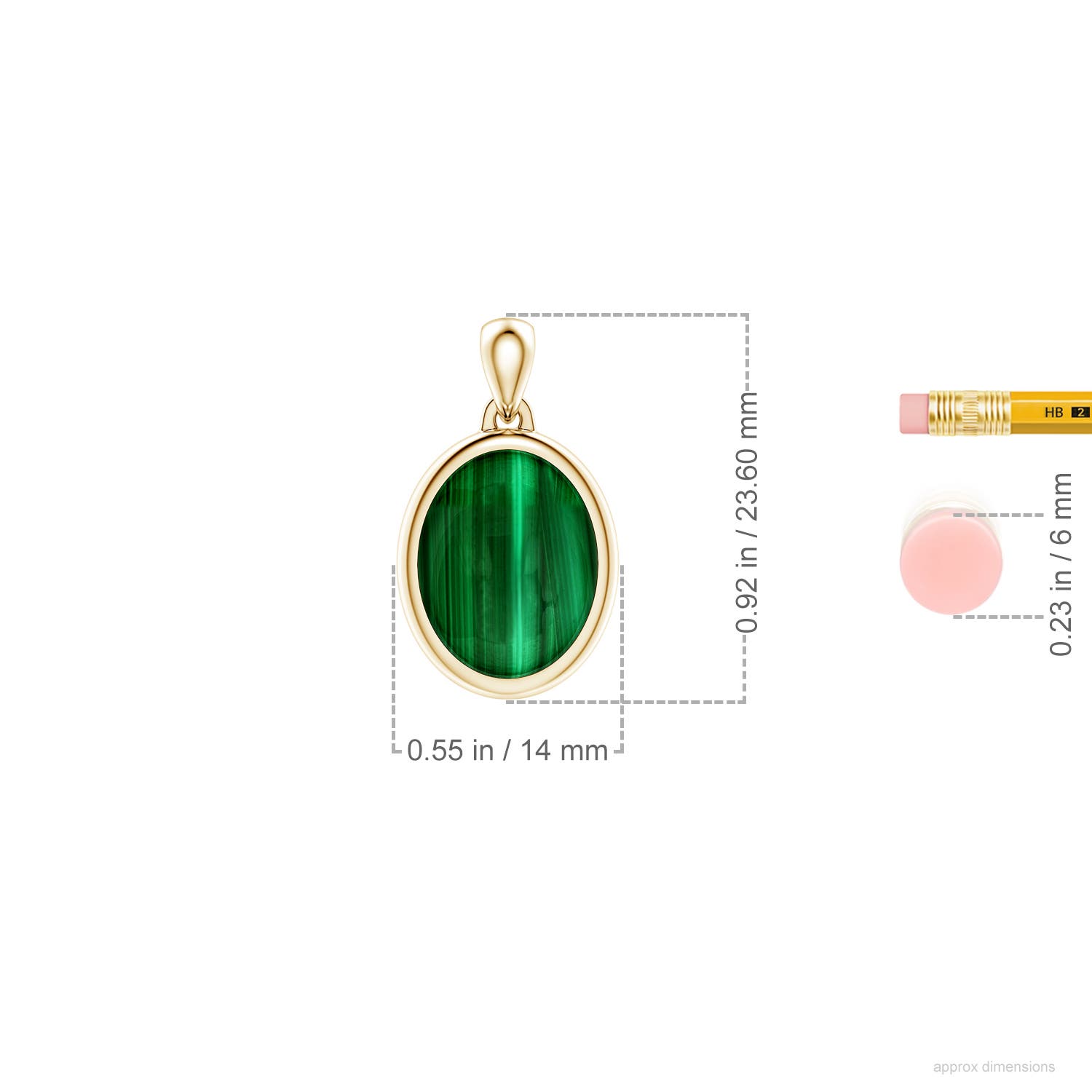 Oval Malachite Men's Medallion Pendant With Chain