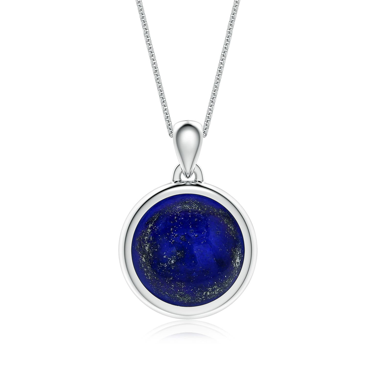 Round Lapis Lazuli Men's Medallion Pendant With Chain