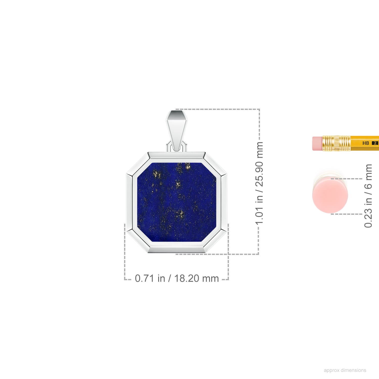 Square Emerald-Cut Lapis Lazuli Men's Octagon Medallion