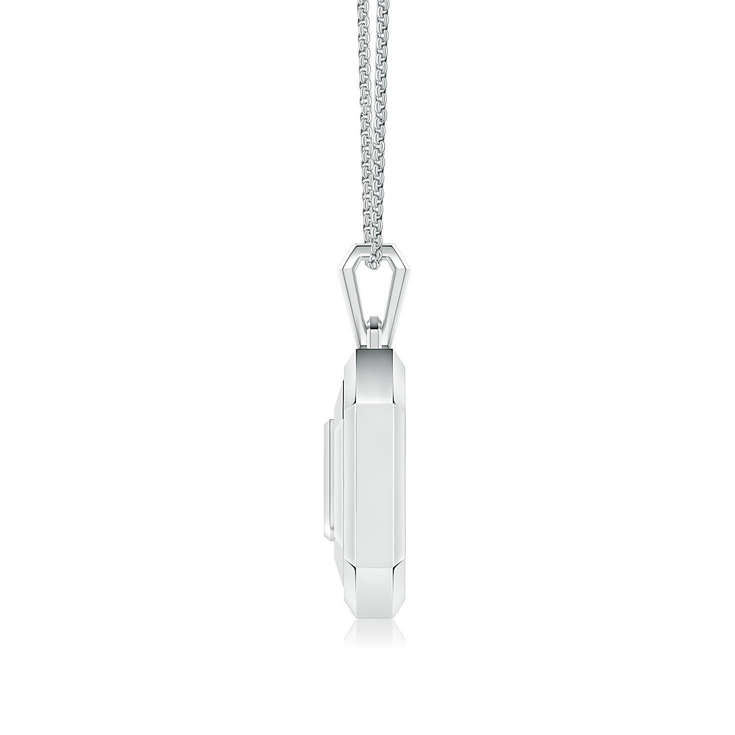 Men's Capital 'J' Octagon Medallion Initial Pendant With Chain