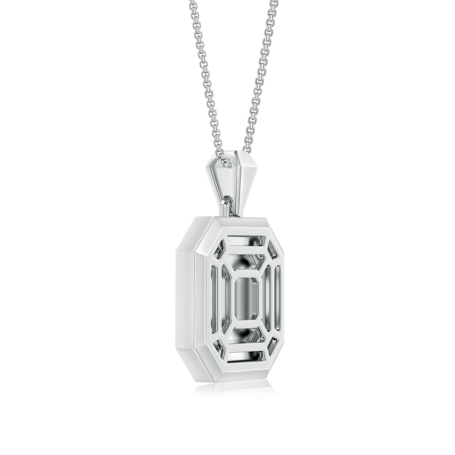 Men's Capital 'K' Octagon Medallion Initial Pendant With Chain