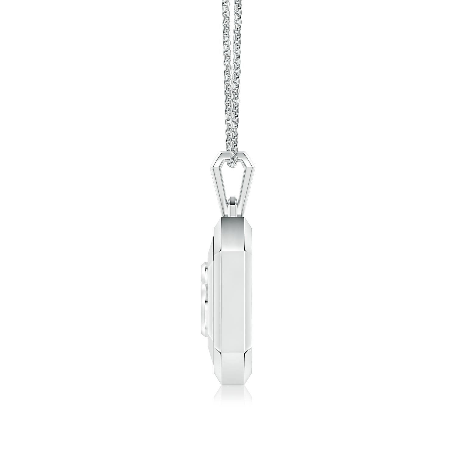 Men's Capital 'S' Octagon Medallion Initial Pendant With Chain
