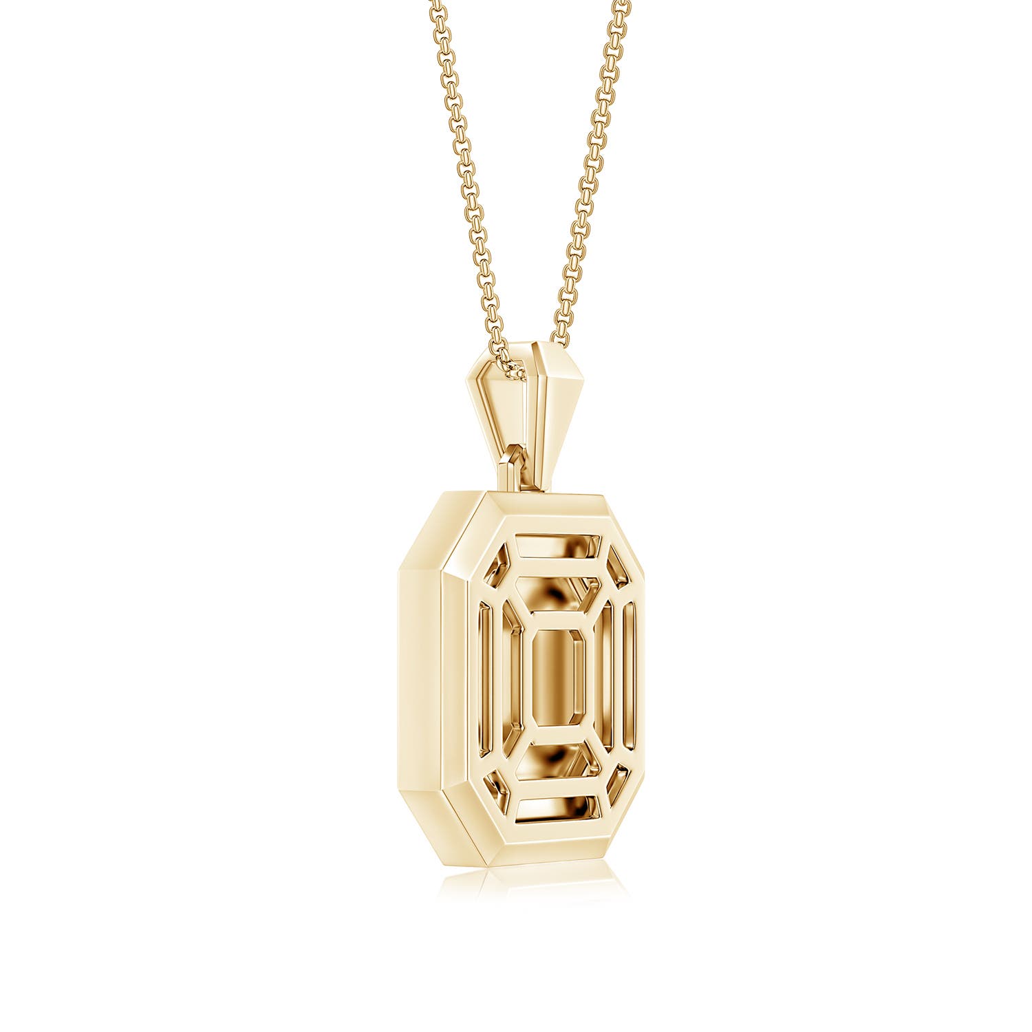s♡m Men's Capital 'S' Octagon Medallion Initial Pendant With Chain