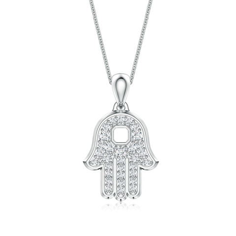 2.2mm GVS2 Pavé-Set Diamond Men’s Hamsa Pendant in White Gold