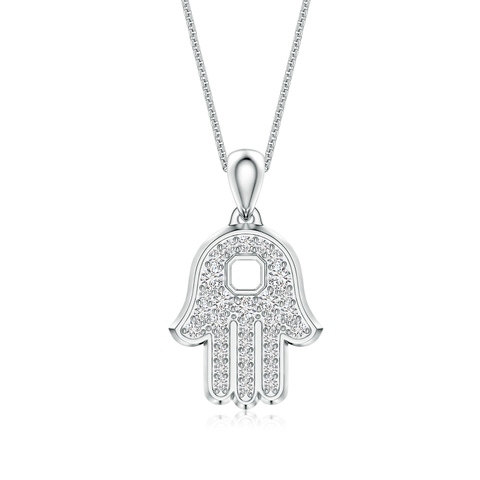 2.2mm HSI2 Pavé-Set Diamond Men’s Hamsa Pendant in White Gold
