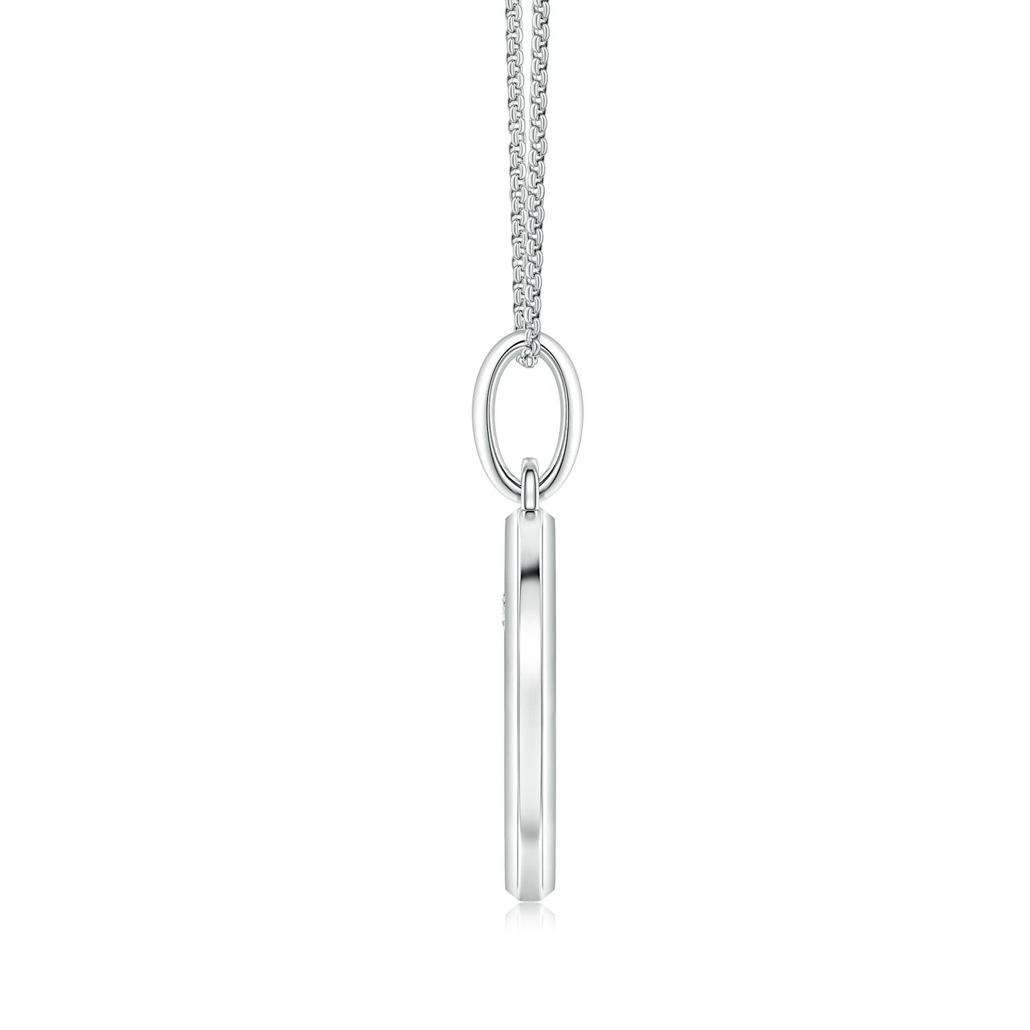 2.3mm GVS2 Pavé-Set Diamond Men’s Crescent Moon and Star Pendant in White Gold