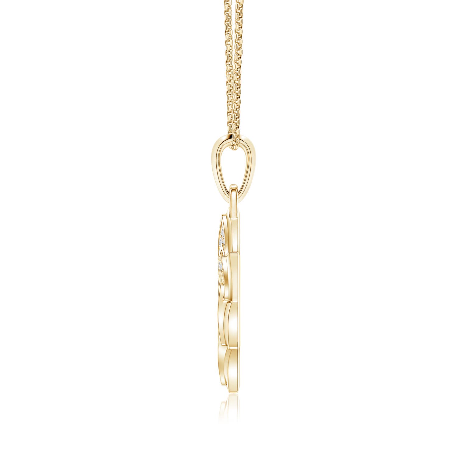 1.05mm HSI2 Pavé-Set Diamond Men's Star of David Pendant in Yellow Gold