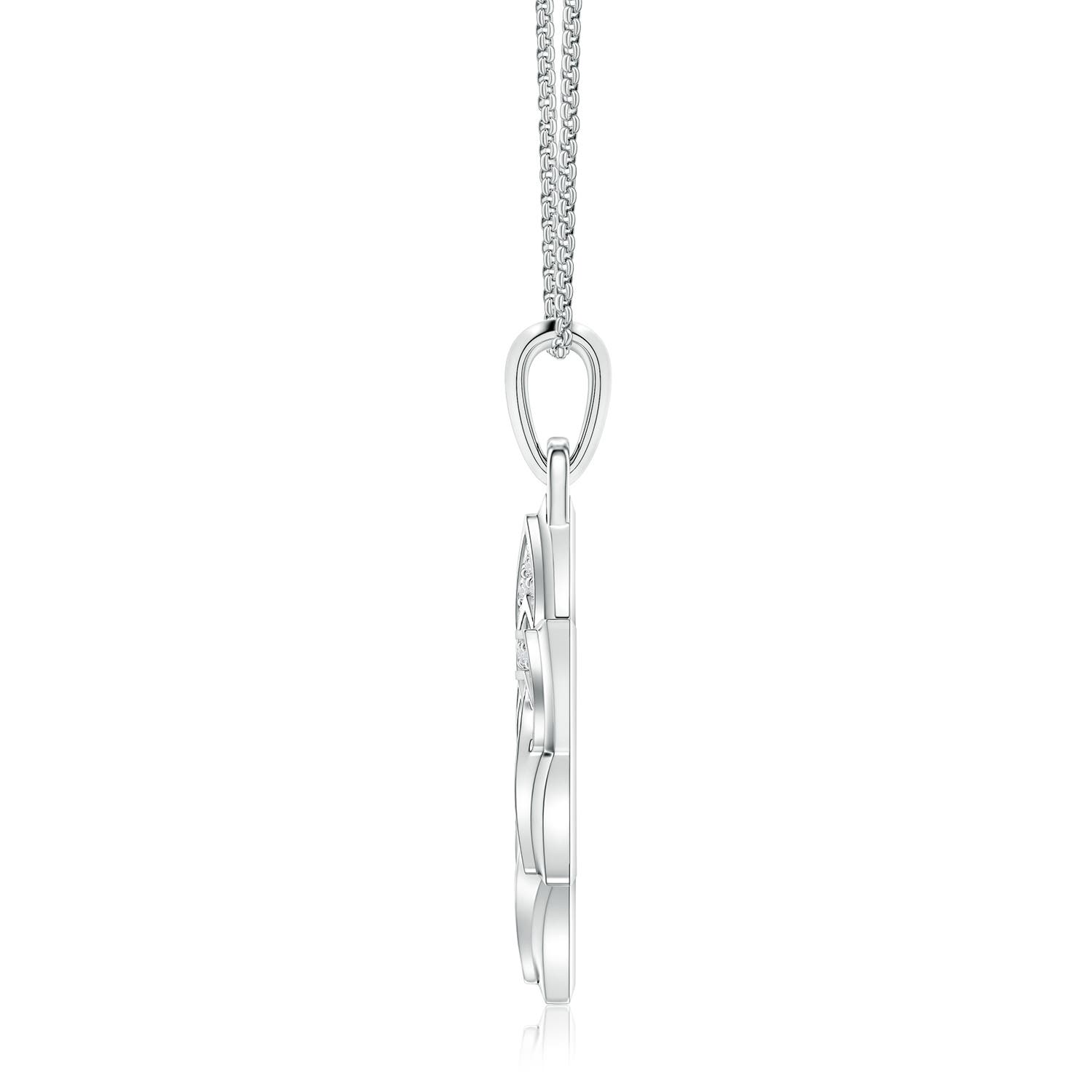 1.2mm HSI2 Pavé-Set Diamond Men's Star of David Pendant in White Gold