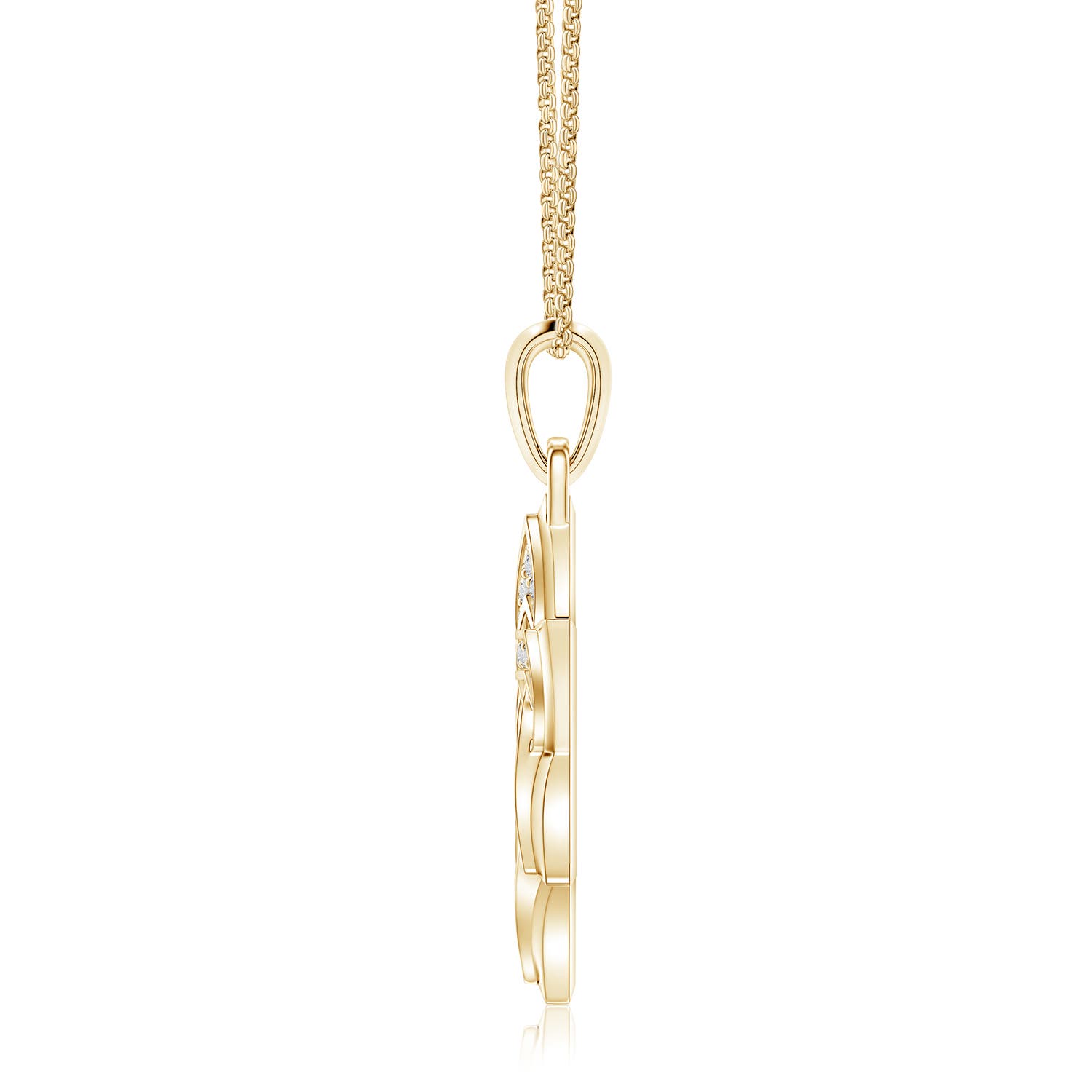 1.2mm HSI2 Pavé-Set Diamond Men's Star of David Pendant in Yellow Gold - side 2