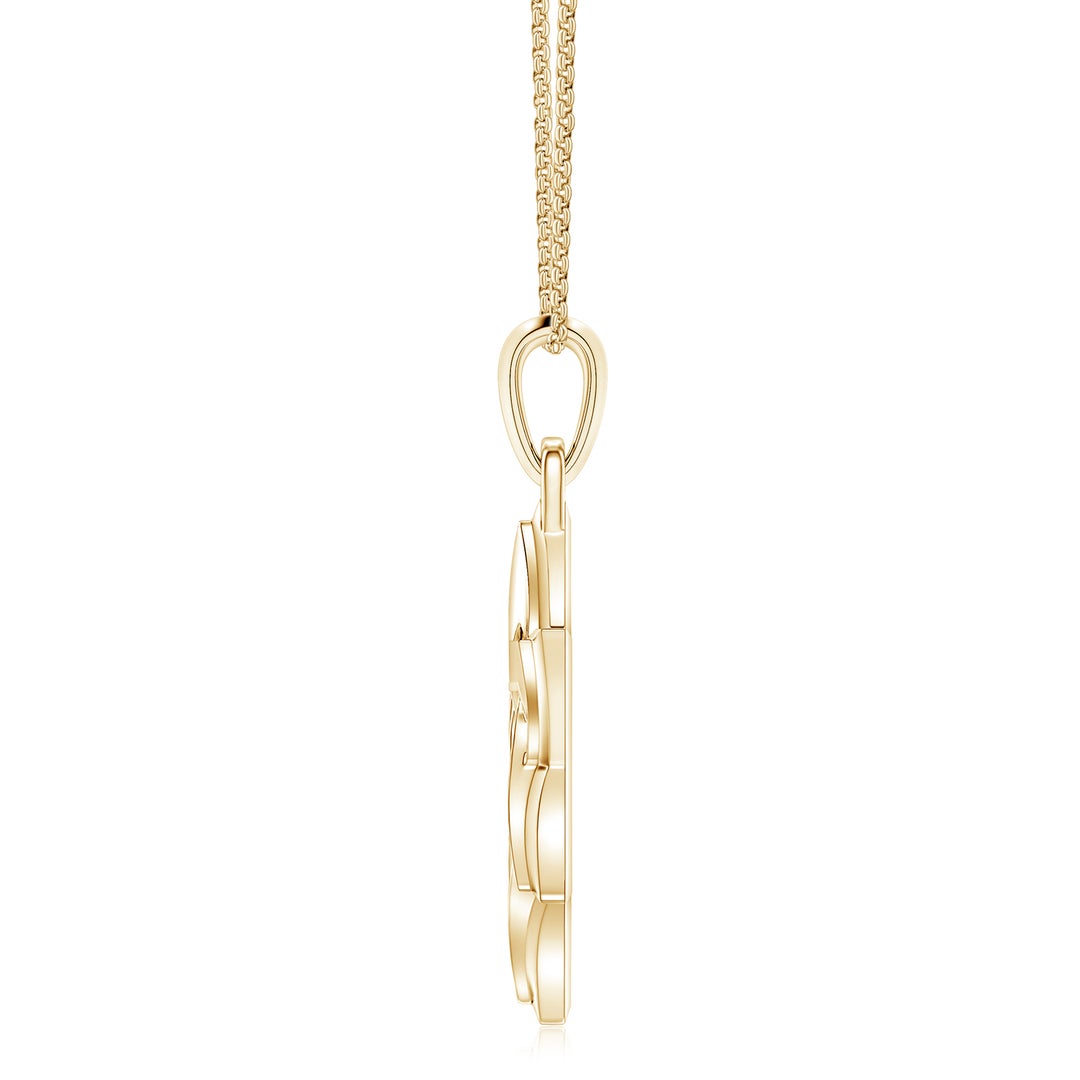 Men's Star of David Pendant in Yellow Gold - side 3