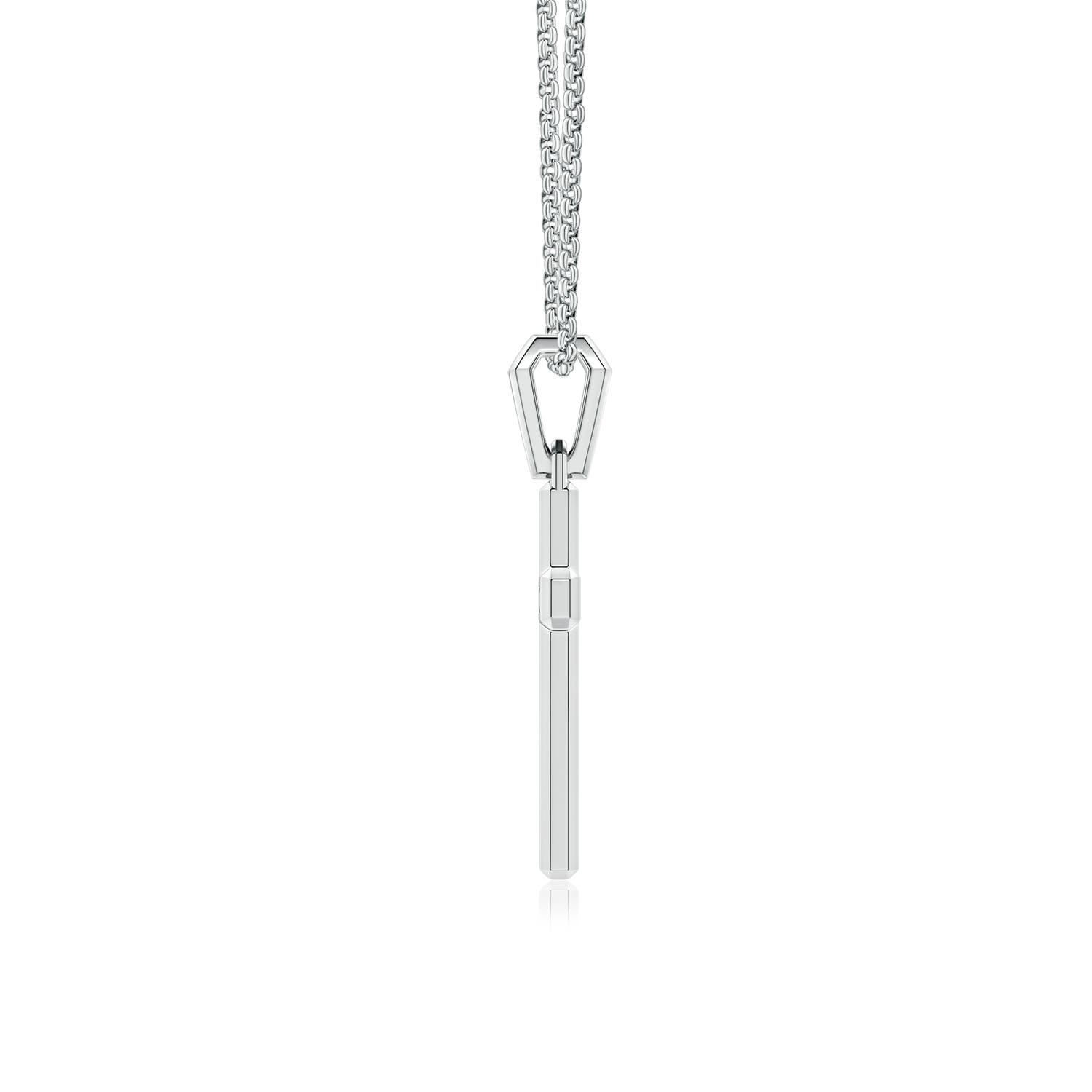 1.2mm GVS2 Pavé-Set Diamond Men's Cross Pendant in White Gold