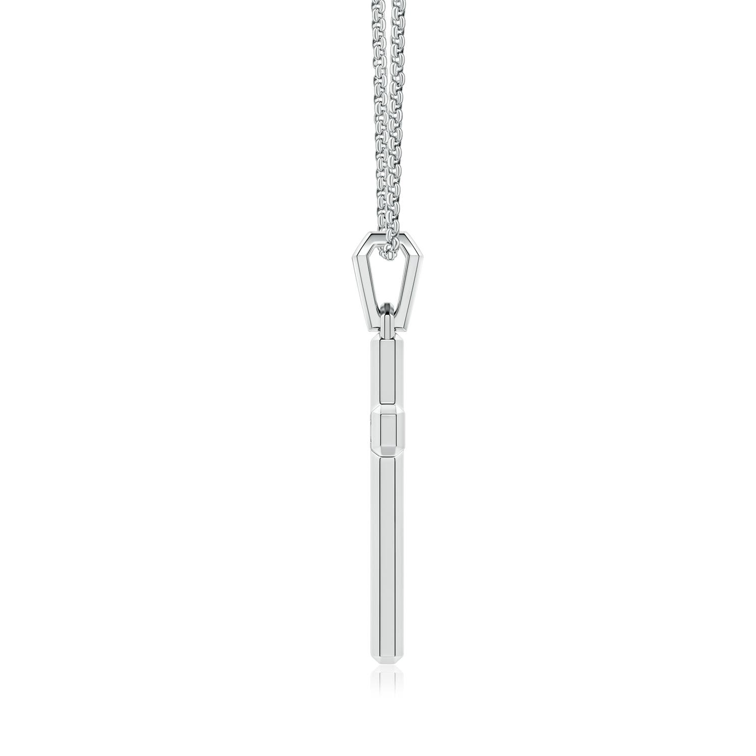 1.5mm HSI2 Pavé-Set Diamond Men's Cross Pendant in White Gold