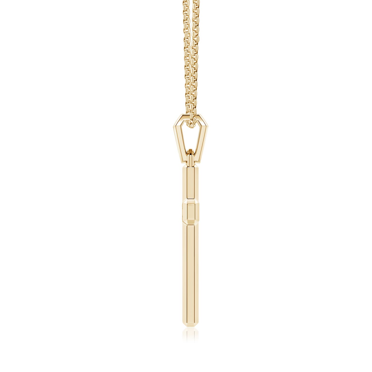 1.5mm HSI2 Pavé-Set Diamond Men's Cross Pendant in Yellow Gold - side 2