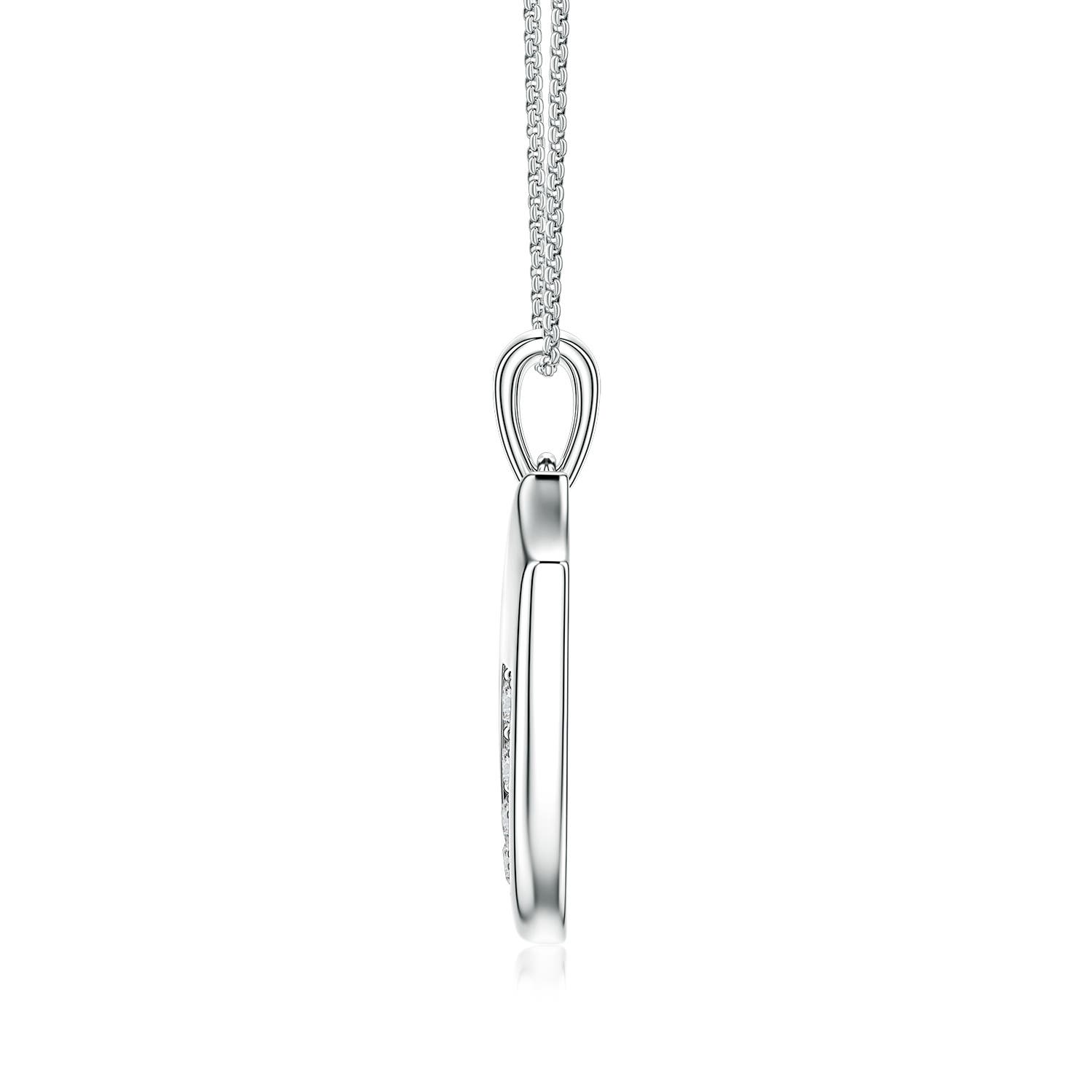 2.8mm HSI2 Diamond Shield-Shaped Men's Medallion Pendant in White Gold - side 3