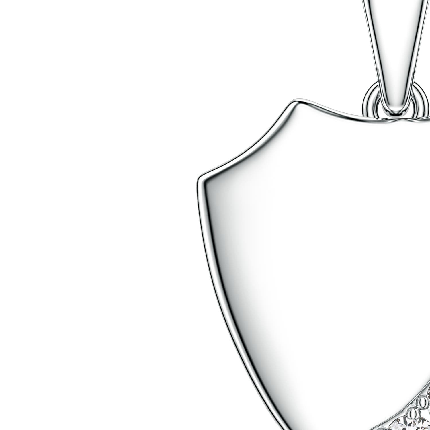 2.8mm HSI2 Diamond Shield-Shaped Men's Medallion Pendant in White Gold - side 4