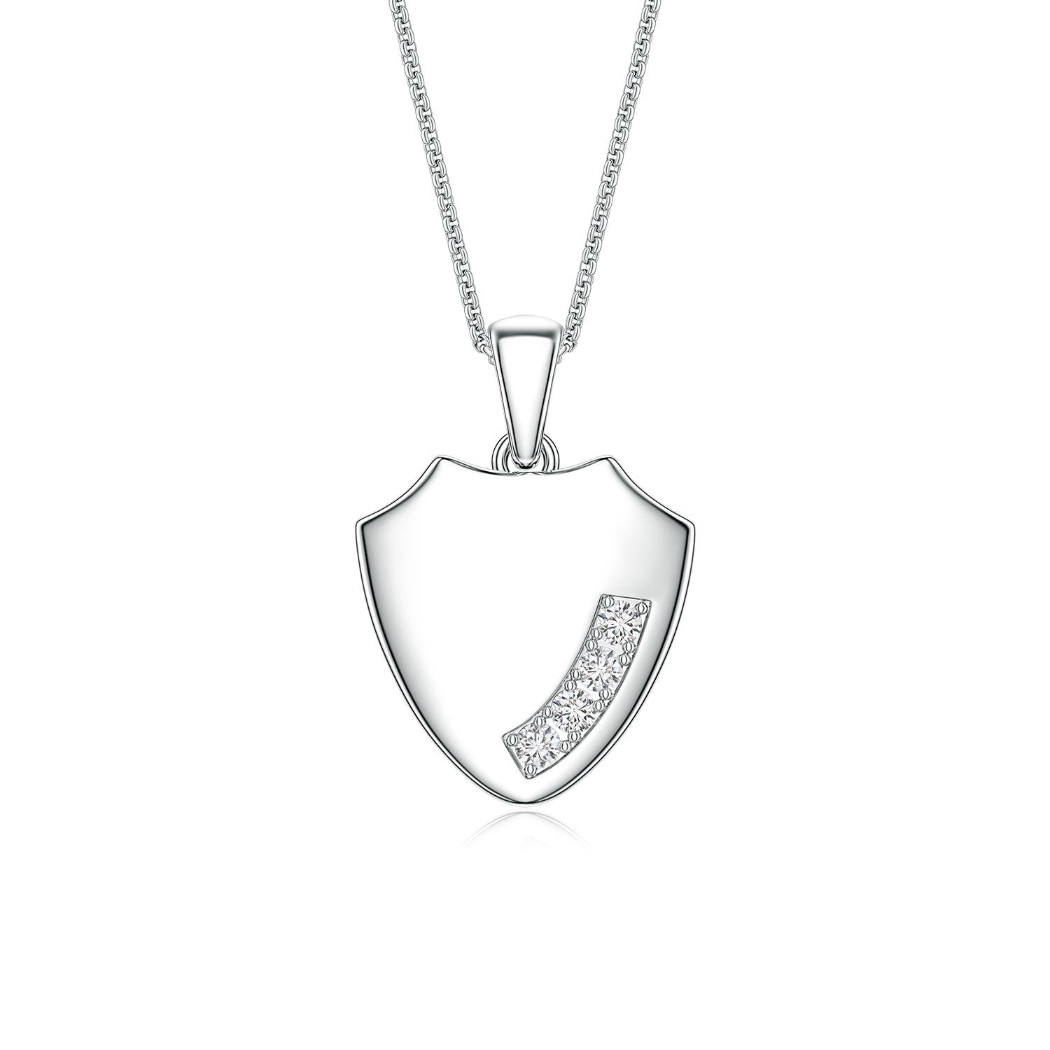 2mm HSI2 Diamond Shield-Shaped Men's Medallion Pendant in White Gold