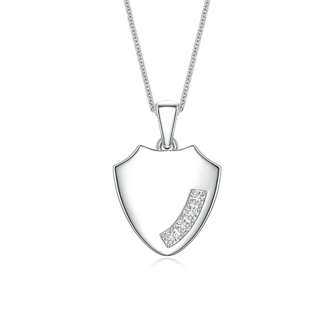 2mm HSI2 Diamond Shield-Shaped Men's Medallion Pendant in White Gold