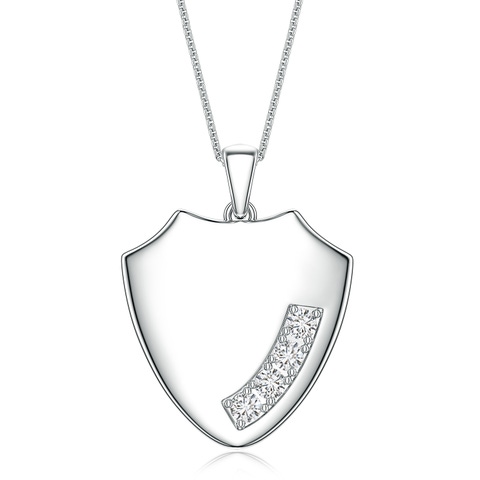 3mm HSI2 Diamond Shield-Shaped Men's Medallion Pendant in White Gold