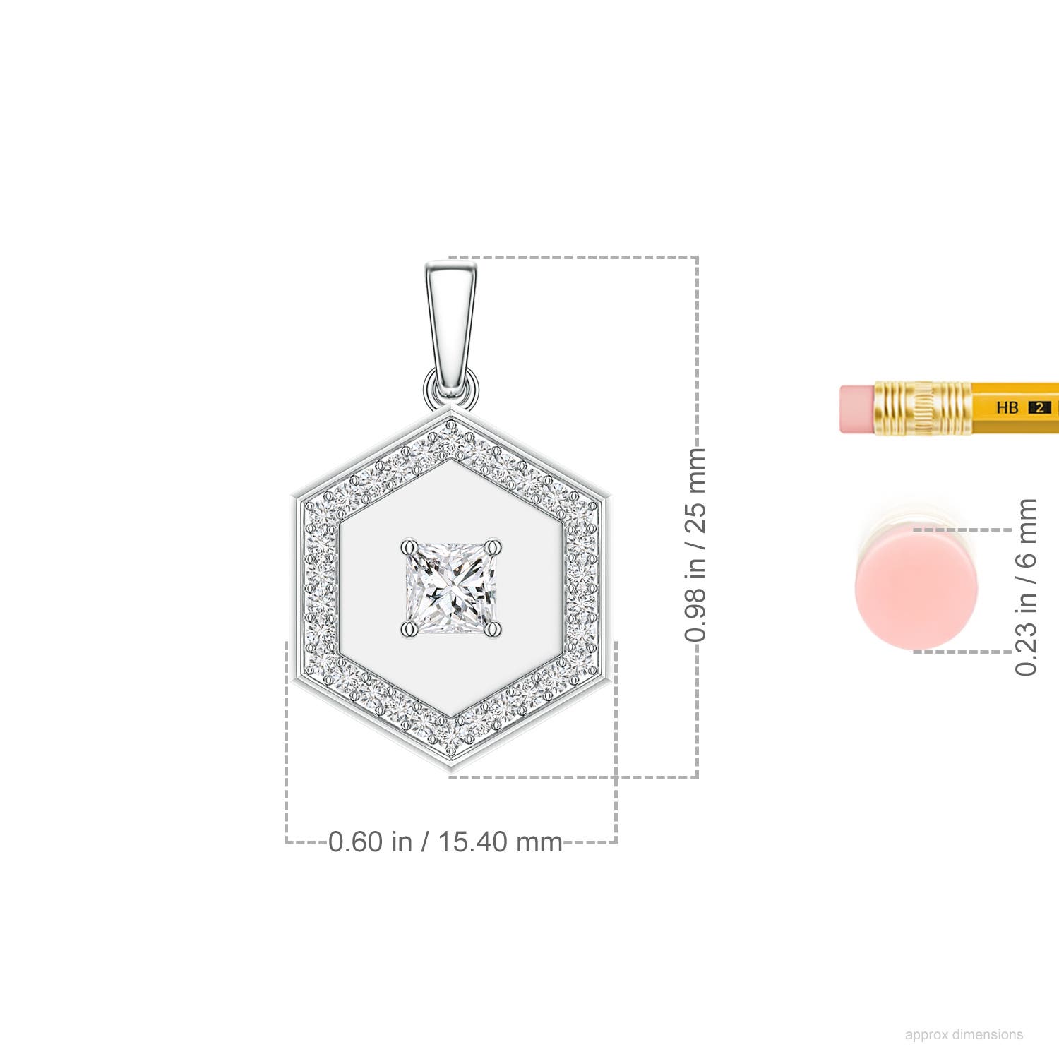 4mm HSI2 SPM0164D-WG-HSI2-4 in White Gold - ruler