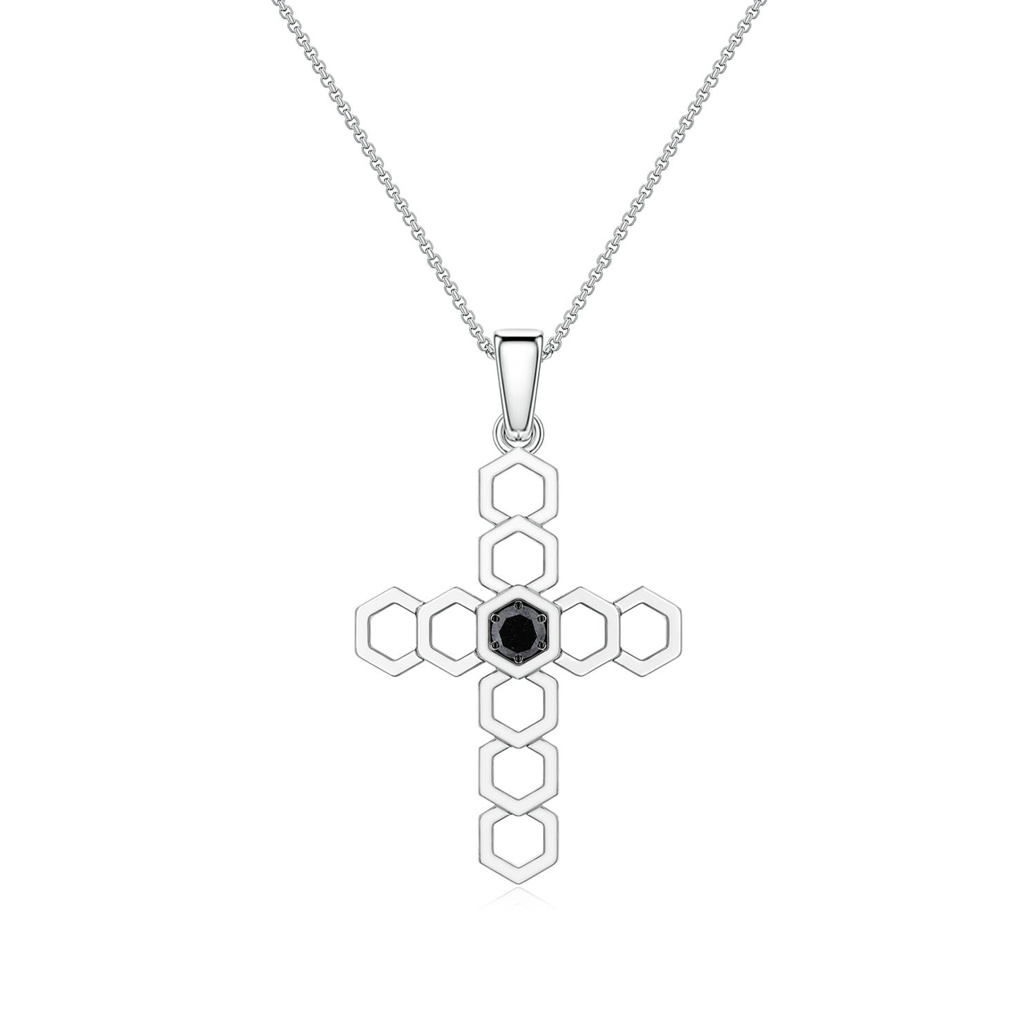 Enhanced Black Diamond Cross Necklaces & Pendants